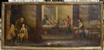 pan009 quadro con personaggi mis. 128 x 61 epoca 700