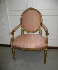 Cod. 0958 Antica Poltrona Luigi XVI fine1700/inizio1800 in legno dorato
