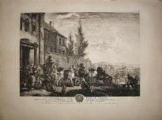 Partenza delle cacciatrici - Moyreau / Wouwerman 1737