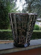 Vaso in cristallo e argento