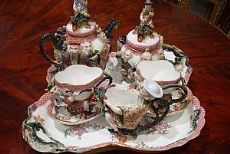 Spettacolare gioco di tè cinese in porcellana di Meissen, epoca 800