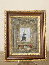 Reliquiario con miniatura dipinta su pergamena