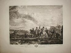 Il raduno dei cacciatori - Moyreau / Wouwerman 1737