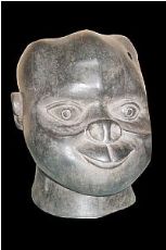 Testa di nano, bronzo, cultura Edo, Nigeria