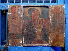 Icona ad altare dipinta interamente su legno