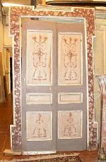 ptl321 porta con decori bordeaux, mis. max h235 x 140cm